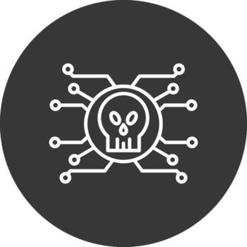 Cyber Attack Line Inverted Icon Design vector
