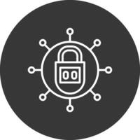 Lock Line Inverted Icon Design vector