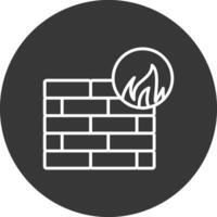 Firewall Line Inverted Icon Design vector