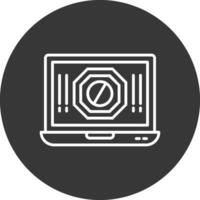 Ad Blocker Line Inverted Icon Design vector