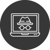 Incognito Line Inverted Icon Design vector