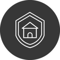 hogar proteccion línea invertido icono diseño vector