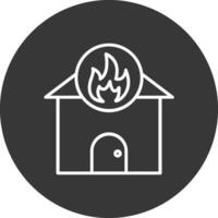 Home Fire Line Inverted Icon Design vector