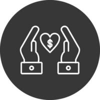 Chrity Donation Line Inverted Icon Design vector