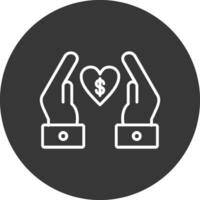 Chrity Donation Line Inverted Icon Design vector