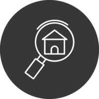 Search Home Line Inverted Icon Design vector