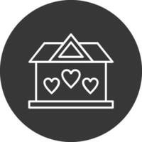 Shelter Line Inverted Icon Design vector