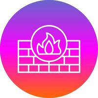 Firewall Line Gradient Circle Icon vector