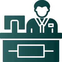 Cashier Glyph Gradient Icon vector
