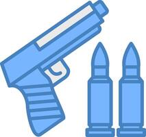Bullet Line Filled Blue Icon vector