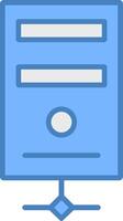 Server Line Filled Blue Icon vector