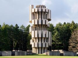 Monument to the Revolution in Kozara, Bosnia and Herzegovina. Yugoslav monument commemorating the struggles of the partisan during World War 2. photo