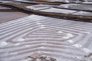 View of The Natural Salt Mines of Rio Maior in Portugal. Salt fields and salt extraction. photo