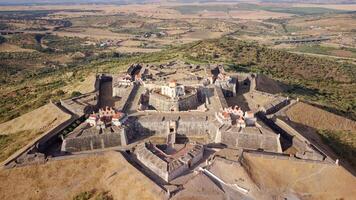 Aerial drone view of the Graca Fort, Garrison Border Town of Elvas and its Fortifications. Unesco world heritage Portugal. Historic site. Touristic destination for holidays. Alentejo, Elvas. photo