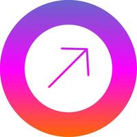 Down Left Arrow Glyph Gradient Circle Icon Design vector