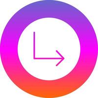 Turn Glyph Gradient Circle Icon Design vector