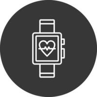 Smart Watch Line Inverted Icon Design vector