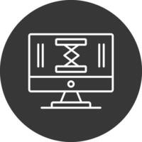 Lifting Table Line Inverted Icon Design vector