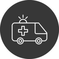 ambulancia línea invertido icono diseño vector