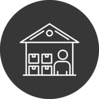 Warehouse Manager Line Inverted Icon Design vector