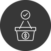 Order Confirmation Line Inverted Icon Design vector