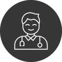 Male Doctor Line Inverted Icon Design vector