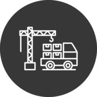 Loader Work Line Inverted Icon Design vector