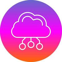 Digital Cloud Line Gradient Circle Icon vector