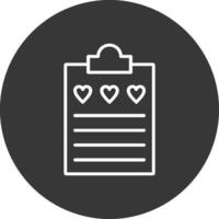 Wish List Line Inverted Icon Design vector