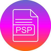 psp archivo formato línea degradado circulo icono vector