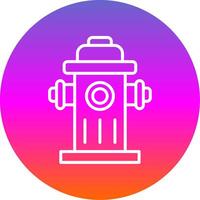 Fire Hydrant Line Gradient Circle Icon vector