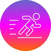 Jogging Line Gradient Circle Icon vector