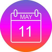 May Line Gradient Circle Icon vector