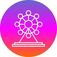 Ferris Wheel Line Gradient Circle Icon vector