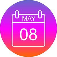 May Line Gradient Circle Icon vector