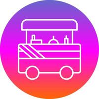 Food Cart Line Gradient Circle Icon vector