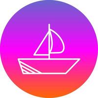 Boat Line Gradient Circle Icon vector