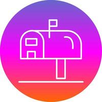 Mailbox Line Gradient Circle Icon vector