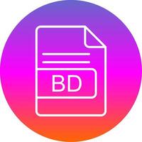 BD File Format Line Gradient Circle Icon vector