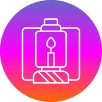 Lantern Line Gradient Circle Icon vector