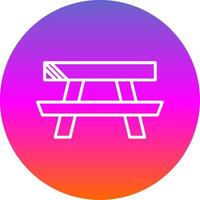 Picnic Table Line Gradient Circle Icon vector