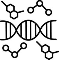 DNA Line Gradient Circle Icon vector