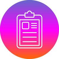 Clipboard Line Gradient Circle Icon vector