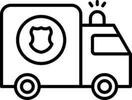 Police Van Line Gradient Circle Icon vector