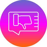 Dislike Line Gradient Circle Icon vector