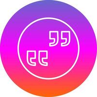 Quote Line Gradient Circle Icon vector