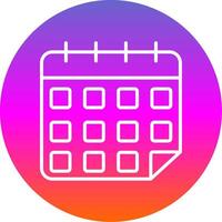 Calendar Line Gradient Circle Icon vector