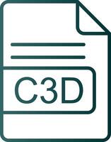 C3D File Format Line Gradient Icon vector