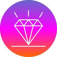 Diamond Line Gradient Circle Icon vector