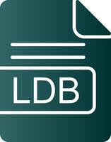 ldb archivo formato glifo degradado icono vector